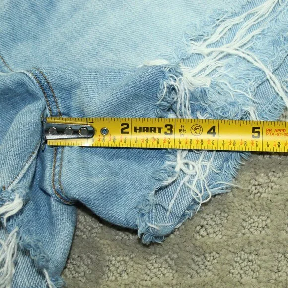 Unpublished Women's Size 28 Ripped Mid Rise Denim Blue Jean 3 Shorts($70)